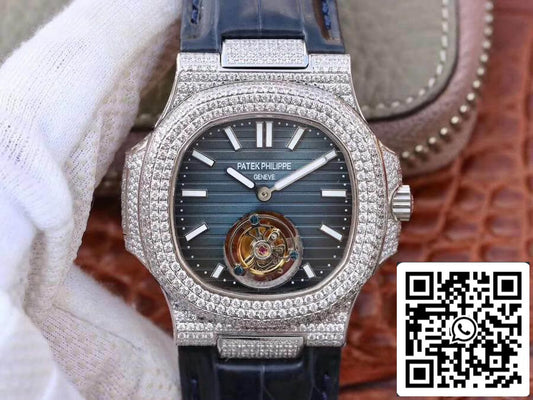 Patek Philippe Nautilus Jumbo 5711 R8 Fabbrica 1:1 Best Edition Swiss Tourbillon Blue Dial