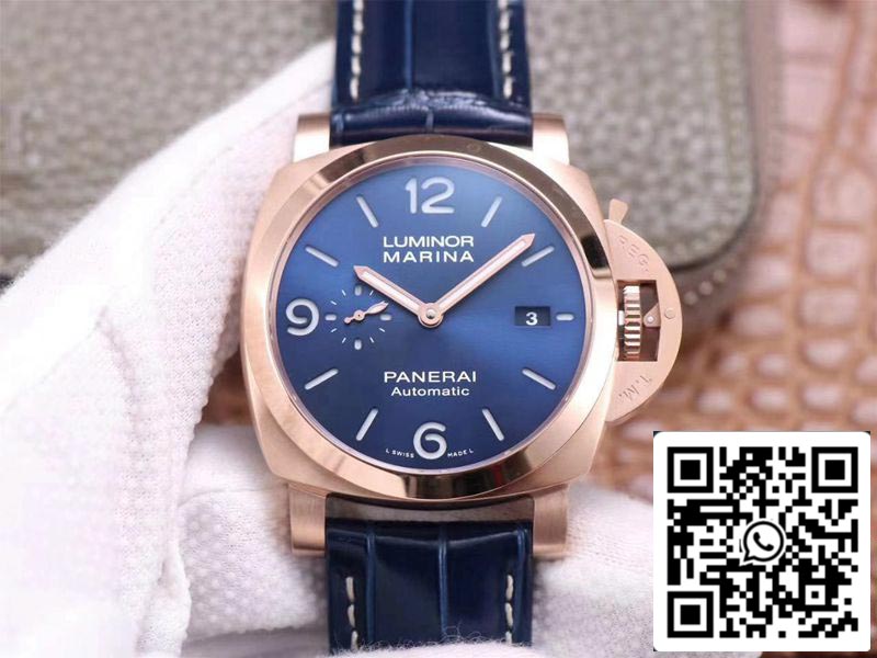 Panerai Luminor Marina Goldtech PAM01112 1:1 edizione migliore VS Fabbrica quadrante blu Swiss P9010