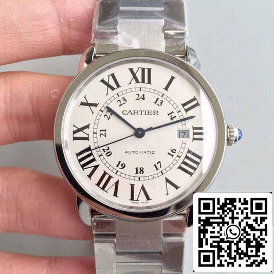 Ronde Solo De Cartier W670101 ZF Fabbrica Men Watches 1:1 Best Edition Swiss ETA9015 White Dial