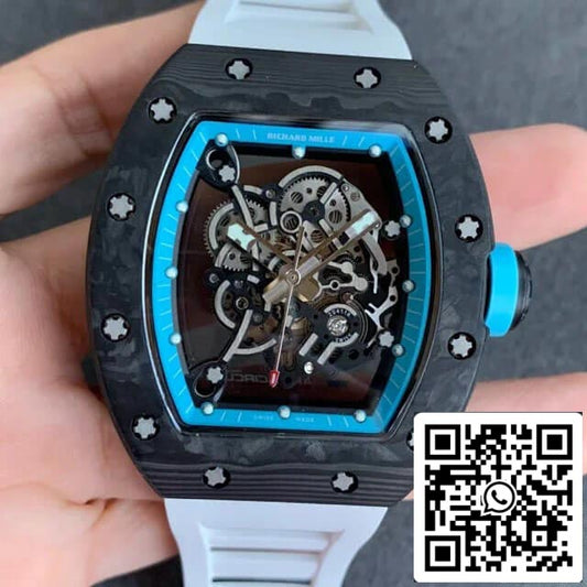 Cinturón de goma de fibra de carbono Richard Mille RM055 1:1 Best Edition KV Fabbrica V2
