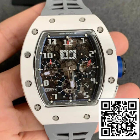 Richard Mille RM-011 1:1 Best Edition KV Fabbrica White Ceramic Case