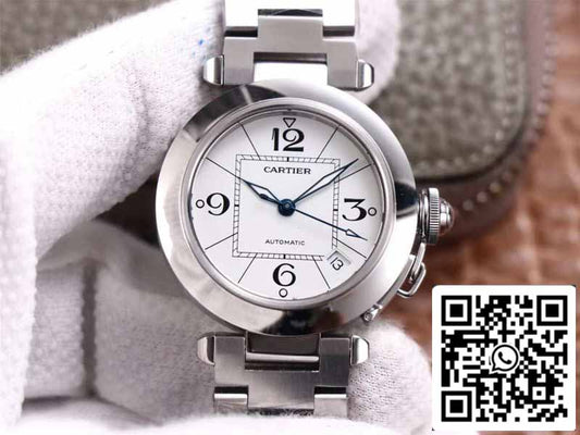 Cartier Pasha W31074M7 1:1 Best Edition V9 Fabbrica White Dial Swiss Cal.049