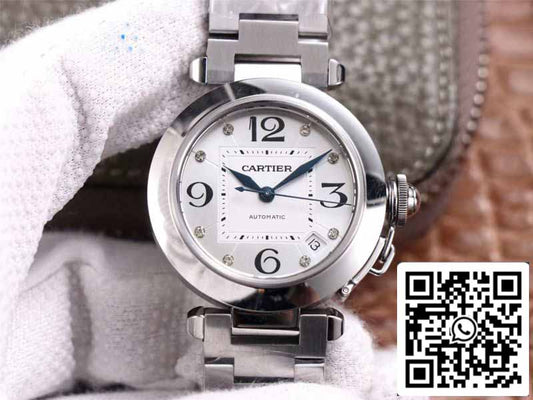 Cartier Pasha W31073M7 1:1 Best Edition V9 Fabbrica Silver Dial Swiss Cal.049