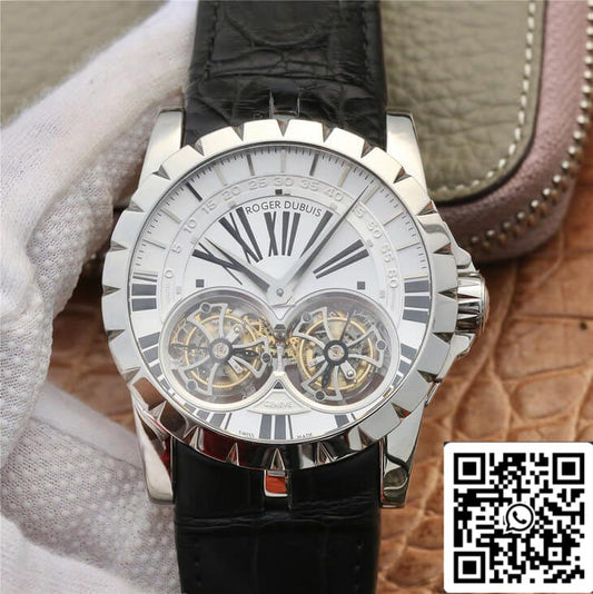 Roger Dubuis Excalibur RDDBEX0250 1:1 edizione migliore JB Fabbrica Tourbillon White Dial