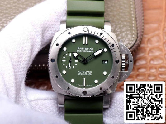 Panerai Submersible PAM01055 1:1 edizione migliore VS Fabbrica quadrante verde Swiss P9000