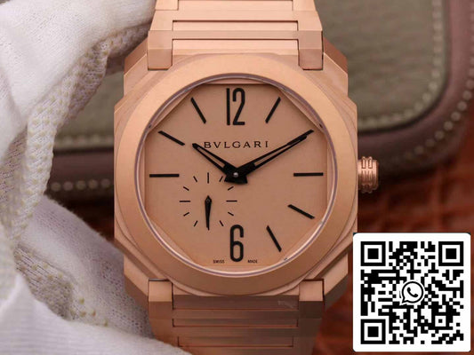 Bvlgari Octo Finissimo 102912 1:1 edición mejor BV Fabbrica Rosa Oro cuadrante
