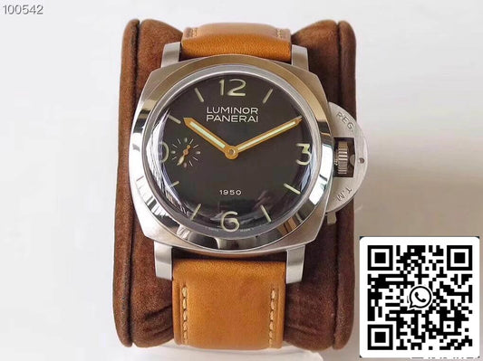 Panerai Luminor 1950 PAM127 ZF Fabbrica 1:1 Best Edition Swiss ETA A6497 Brown Soft Tan Leather cinturino