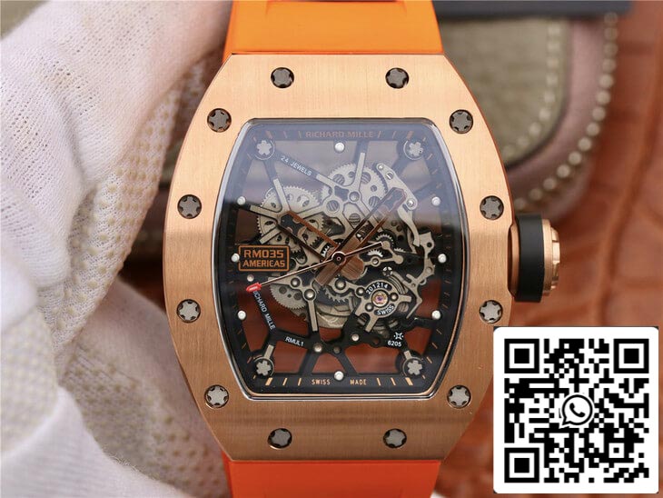 Richard Mille RM035 Americas KV Fabbrica 1:1 Best Edition Orange cinturino