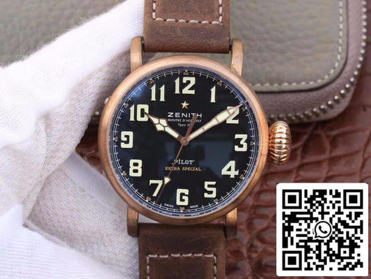 Zenith Pilot Type 20 Extra XF Fabbrica Mechanical Watches 1:1 Best Edition Swiss ETA2824-2 Black Dial