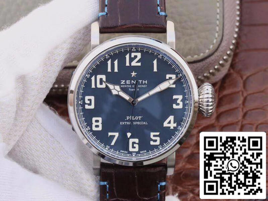 Zenith Pilot Type 20 Extra Special XF Fabbrica 1:1 Best Edition Swiss ETA2824 Superlumed blue dial and hands
