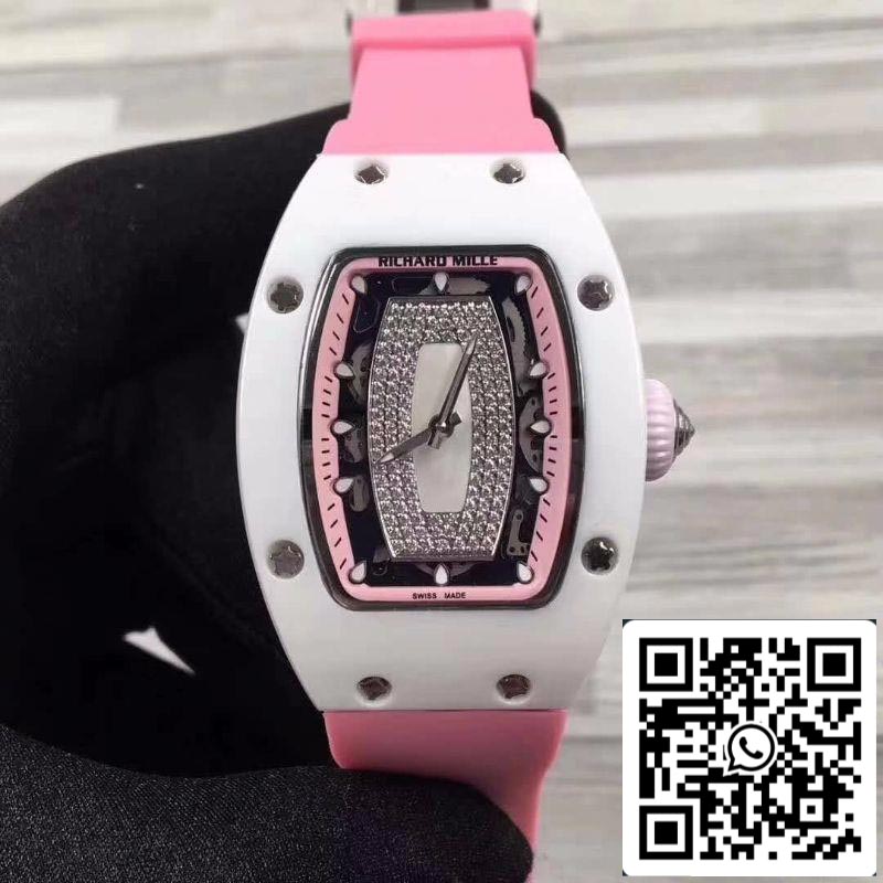 Richard Mille RM07 1:1 Best Edition Swiss ETA6T51 Red Dial with Diamonds