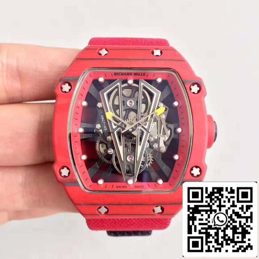 Richard Mille RM27-03 KV Fabbrica 1:1 Best Edition Swiss ETA9015 Red Forged Carbon