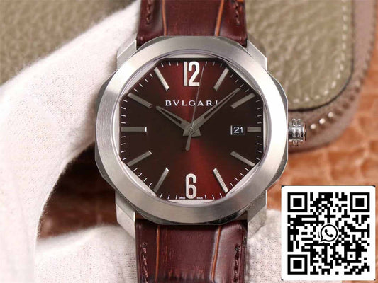 Bvlgari Octo 102705 1:1 edizione migliore BV Fabbrica Cuadrante Marrón Rojizo