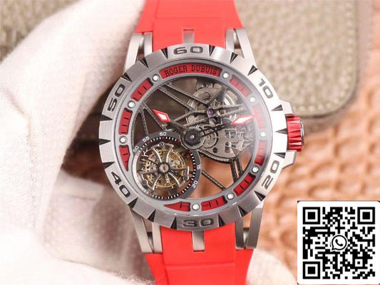 Roger Dubuis Excalibur Spider RDDBEX0572 Hollow Flight Tourbillon 1:1 edizione migliore JB Fabbrica Red cinturino Swiss RD505SQ