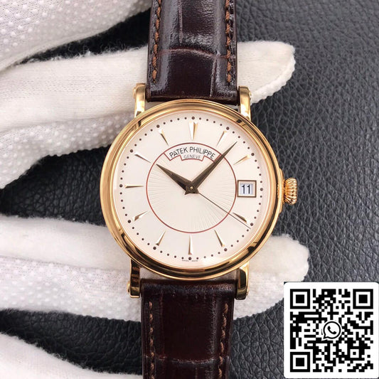 Patek Philippe Calatrava 5153J-001 1:1 Melhor Edição ZF Fabbrica Mostrador Branco Ouro Rosa