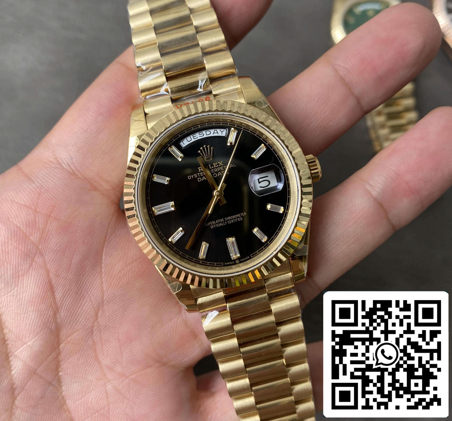 Rolex Day Date M228238-0004 1:1 edição melhor GM Fabbrica V2 quadrante preto