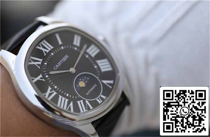 Drive De Cartier Moonphase WGNM0009 1:1 Best Edition acciaio inossidabile Black Dial