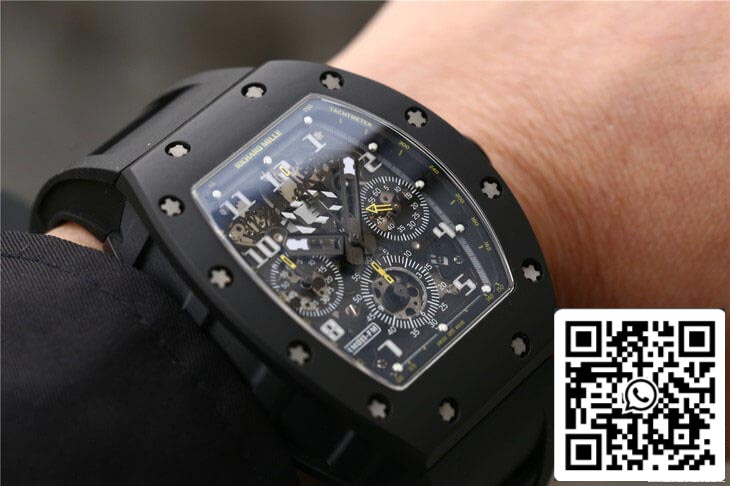Richard Mille RM-011 1:1 Best Edition KV Fabbrica Black cinturino