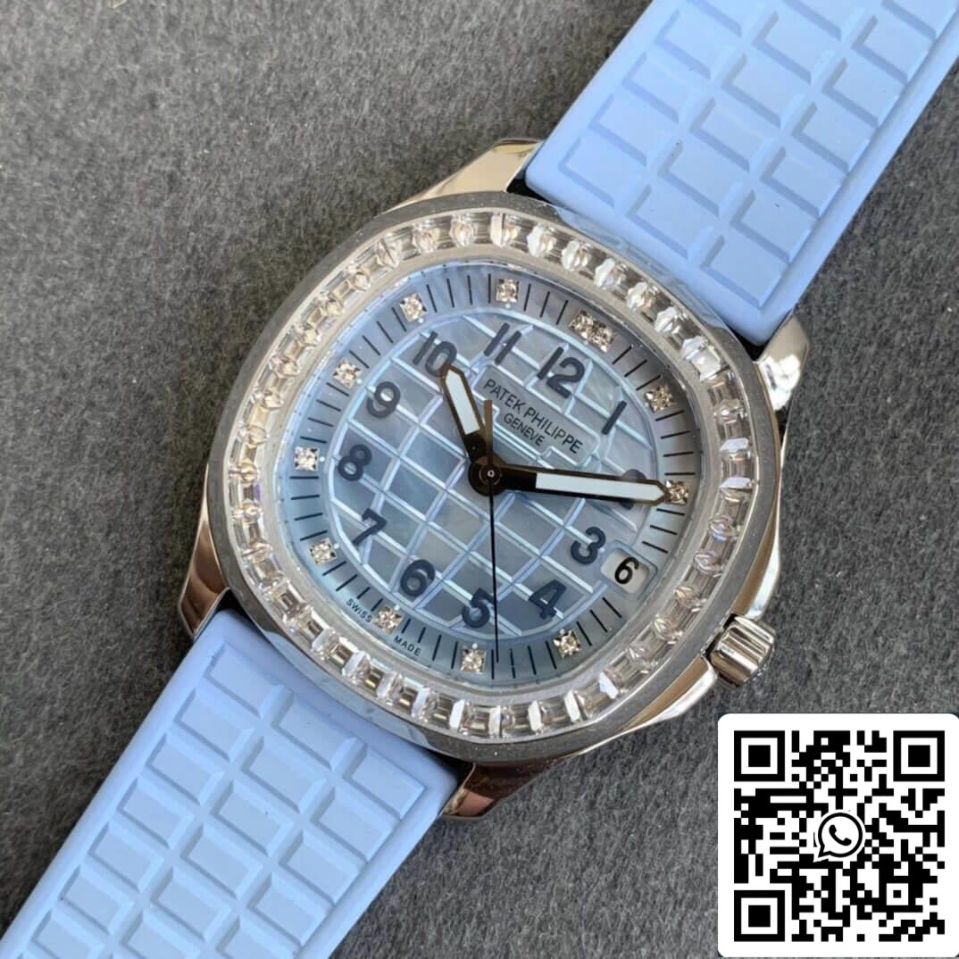 Patek Philippe Aquanaut 5072G-001 1:1 Best Edition PPF Fabbrica 18k White Gold Light Blue Dial