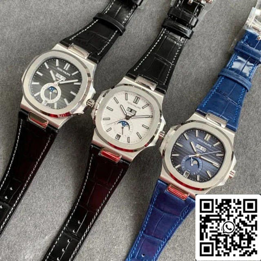 Patek Philippe Nautilus 5726/1A-014 1:1 edizione migliore GR Fabbrica Blu Pelle cinturino