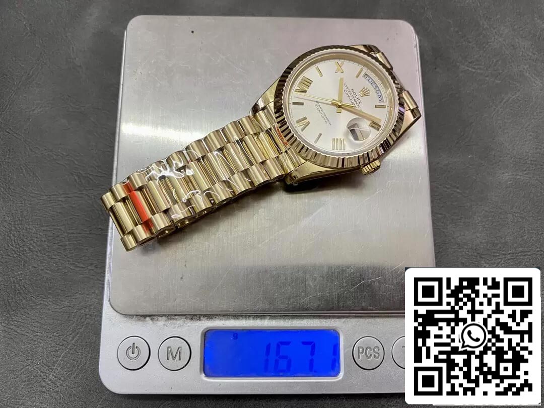 Rolex Day Date M228238-0002 1:1 edição melhor GM Fabbrica quadrante argento V2