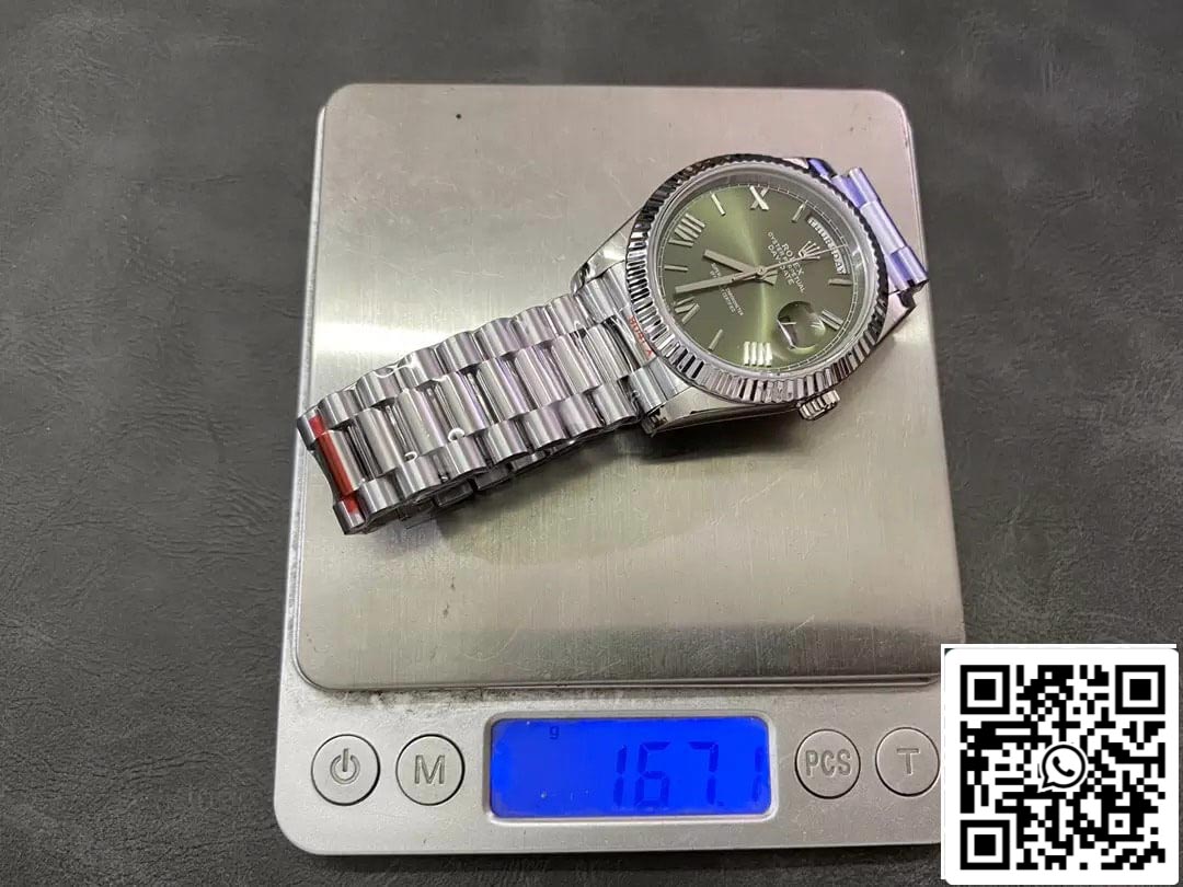 Rolex Day Date M228236-0008 1:1 edizione migliore GM Fabbrica V2 quadrante verde