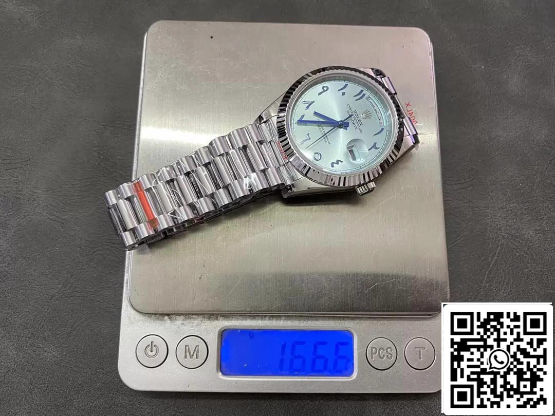 Rolex Day Date M228236 1:1 edizione migliore GM Fabbrica V2 Middle Eastern quadrante blu