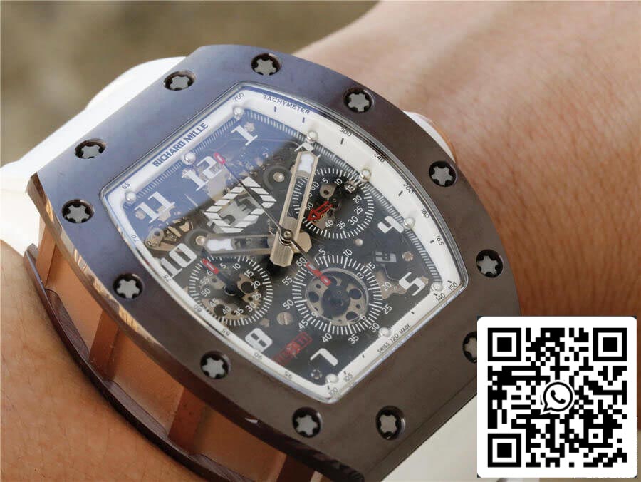 Richard Mille RM011 1:1 Best Edition KV Fabbrica Ceramic White cinturino