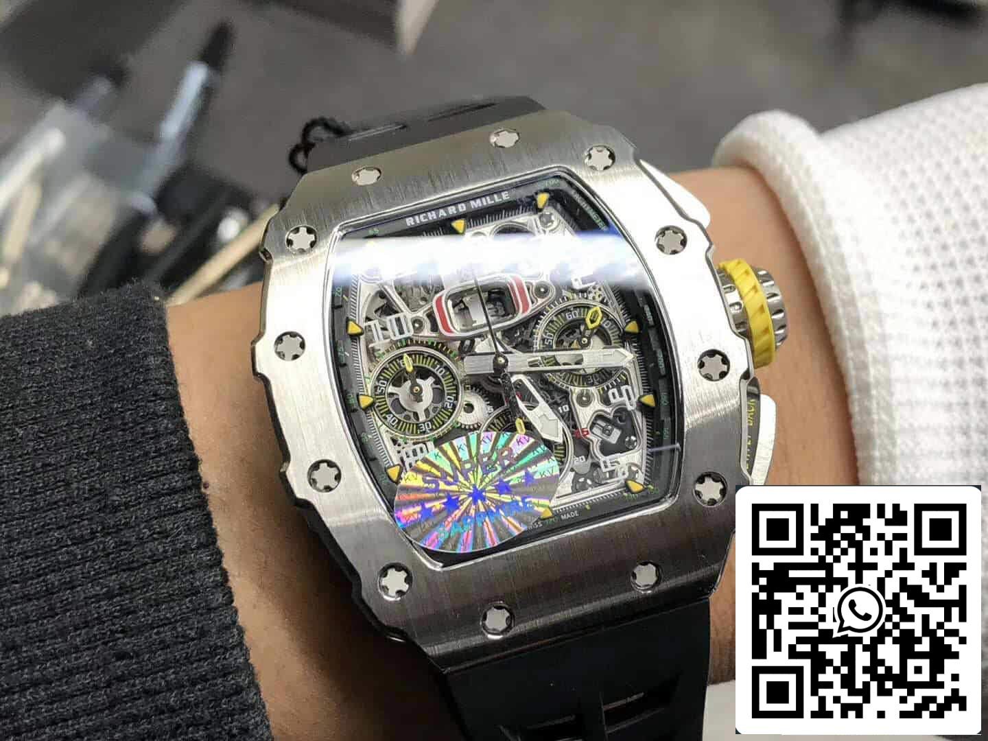 Richard Mille RM11-03 1:1 Best Edition KV Fabbrica Titanium Case Rubber cinturino