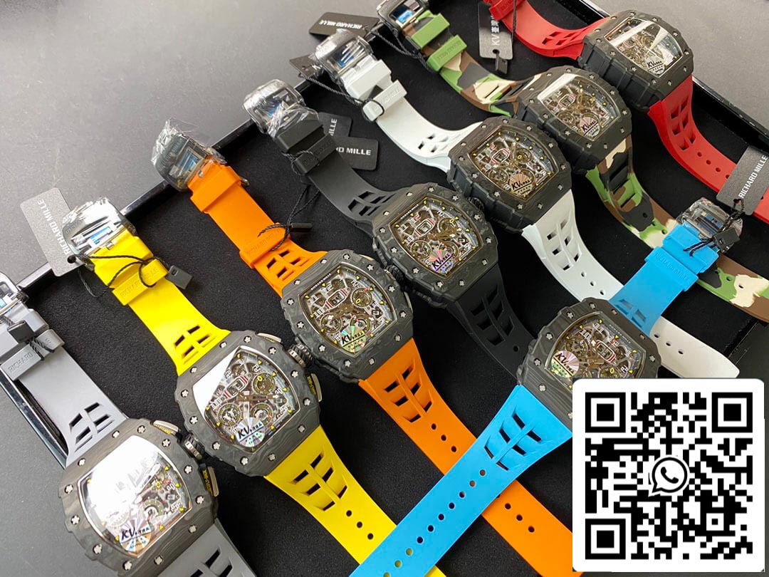 Richard Mille RM-011 1:1 Best Edition KV Fabbrica V2 Carbon Fiber Camo cinturino