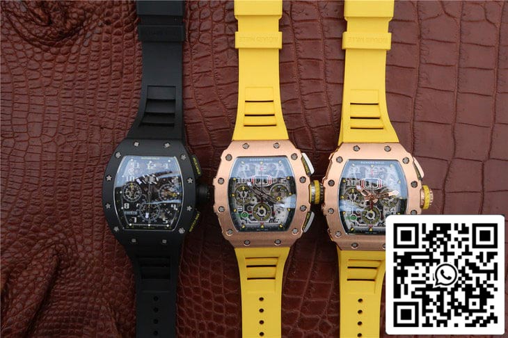 Richard Mille RM-011 1:1 Best Edition KV Fabbrica Black cinturino