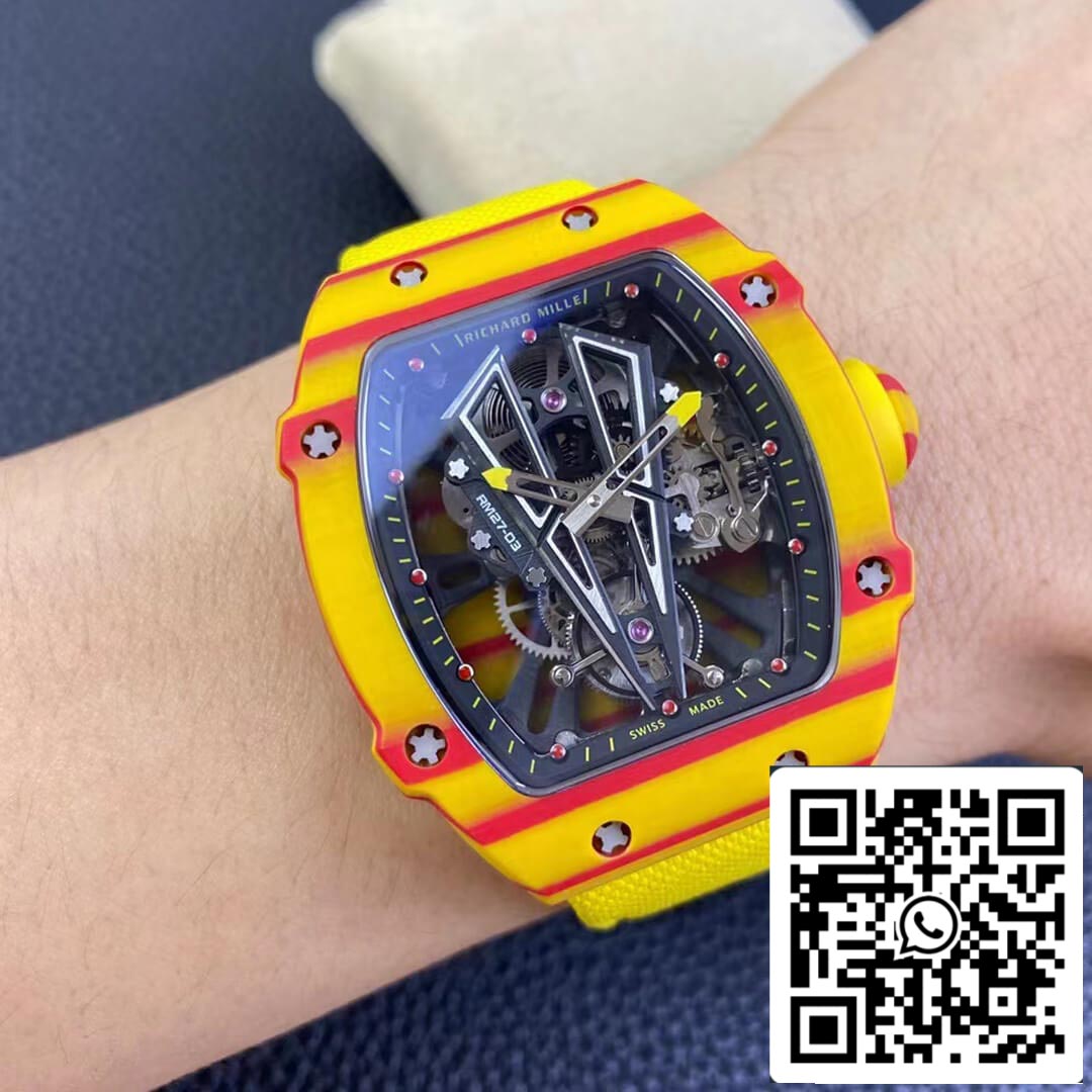 Richard Mille RM27-03 Rafael Nadal Tourbillon 1:1 Best Edition RM Fabbrica Yellow cinturino