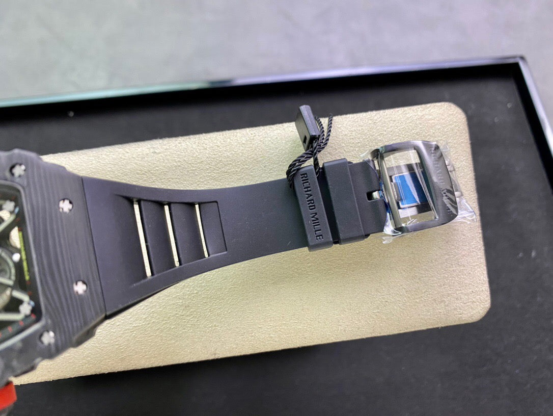 Richard Mille RM035-02 1:1 Best Edition KU Fabbrica Carbon Fiber Black cinturino