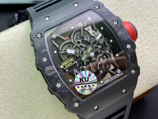 Richard Mille RM035-02 1:1 Best Edition KU Fabbrica Carbon Fiber Black cinturino
