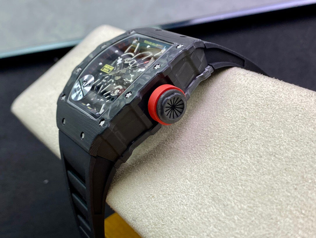 Richard Mille RM035-02 1:1 Best Edition KU Fabbrica Carbon Fiber Black cinturino