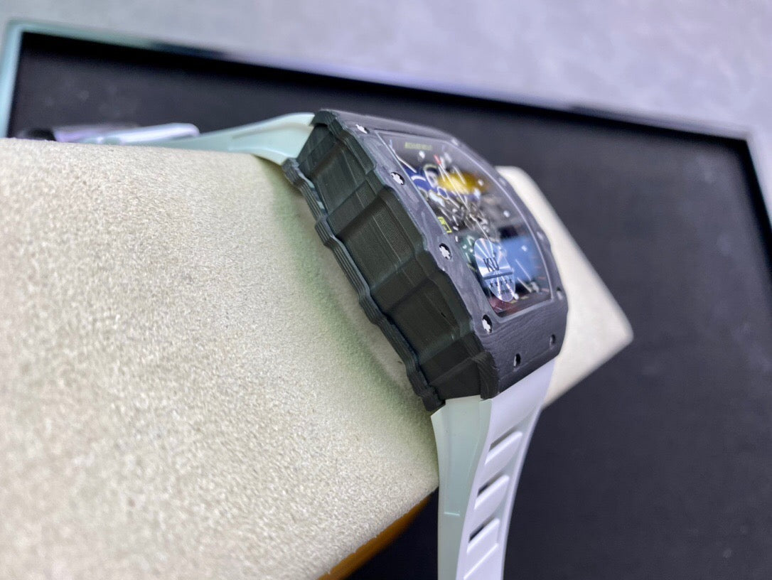 Richard Mille RM035-02 1:1 Best Edition KU Fabbrica Carbon Fiber White cinturino