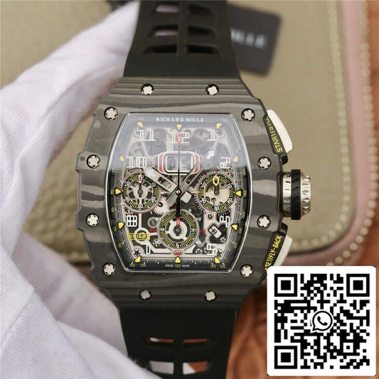 Richard Mille RM11-03 1:1 Best Edition KV Fabbrica Black Carbon Fiber Case