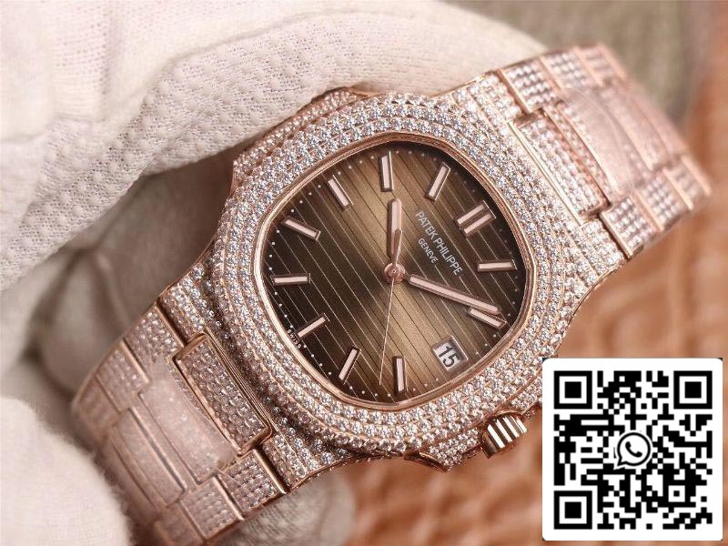 Patek Philippe Nautilus 5719-10G Rose Gold Diamond 1:1 Best Edition R8 Fabbrica Gradient Brown Dial Swiss Cal.324 S‌ C
