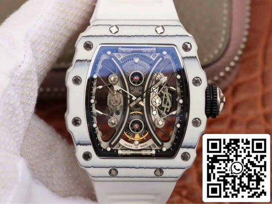 Richard Mille RM53-01 1:1 Best Edition KV Fabbrica White TPT Carbon Fiber