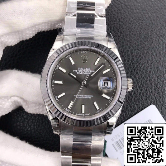 Rolex Datejust M126334-0013 41mm Oyster cinturino VS Fabbrica Grigio quadrante