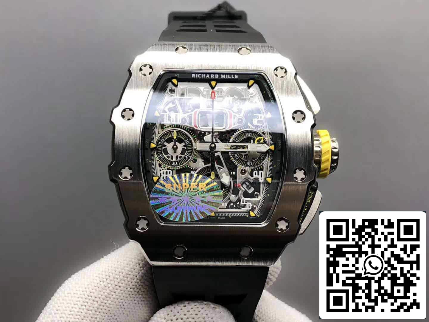 Richard Mille RM11-03 1:1 Best Edition KV Fabbrica Titanium Case Rubber cinturino