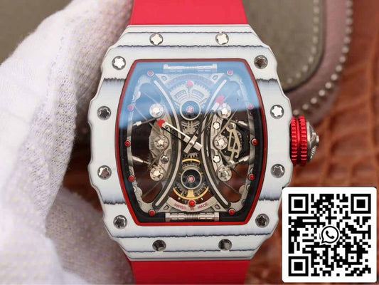 Richard Mille RM53-01 1:1 Best Edition KV Fabbrica TPT Carbon Fiber Red cinturino