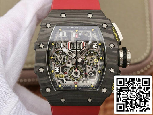 Richard Mille RM11-03 1:1 Best Edition KV Fabbrica Carbon Fiber Red cinturino