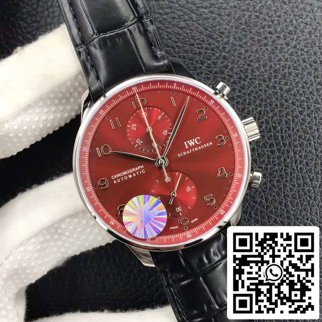 IWC Portugieser Chronograph IW371616 1:1 Best Edition YL Fabbrica Burgundy Red Dial