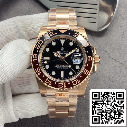 Rolex GMT Master II 126715CHNR-0001 1:1 edizione migliore GM Fabbrica Rosa Oro