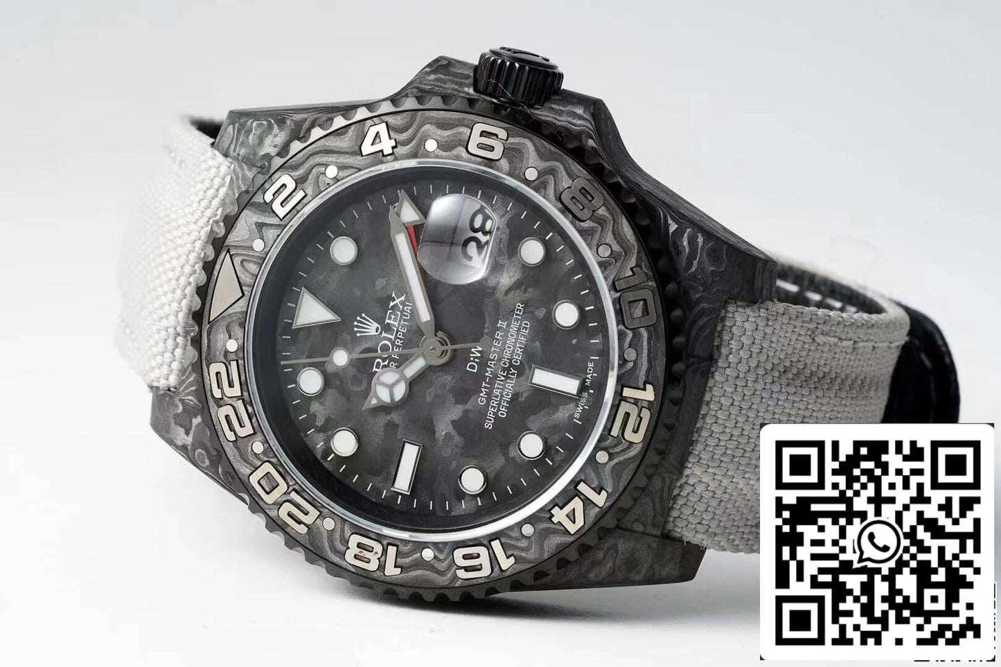 Rolex GMT-MASTER II Diw 1:1 edizione migliore fibra di carbonio Fabric cinturino