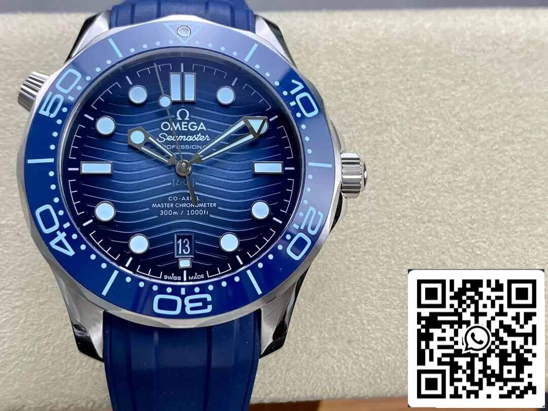 Omega Seamaster Diver 300M 210.32.42.20.03.002 Summer Blu  1:1 edizione migliore VS Fabbrica Gomma cinturino
