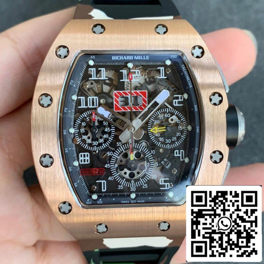 Richard Mille RM11 1:1 Best Edition KV Fabbrica Rose Gold Camouflage cinturino