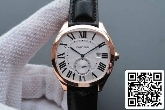 Drive De Cartier WGNM0003 1:1 Best Edition V6 Fabbrica Rose Gold Silver Dial