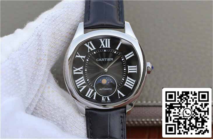 Drive De Cartier Moonphase WGNM0009 1:1 Best Edition acciaio inossidabile Black Dial
